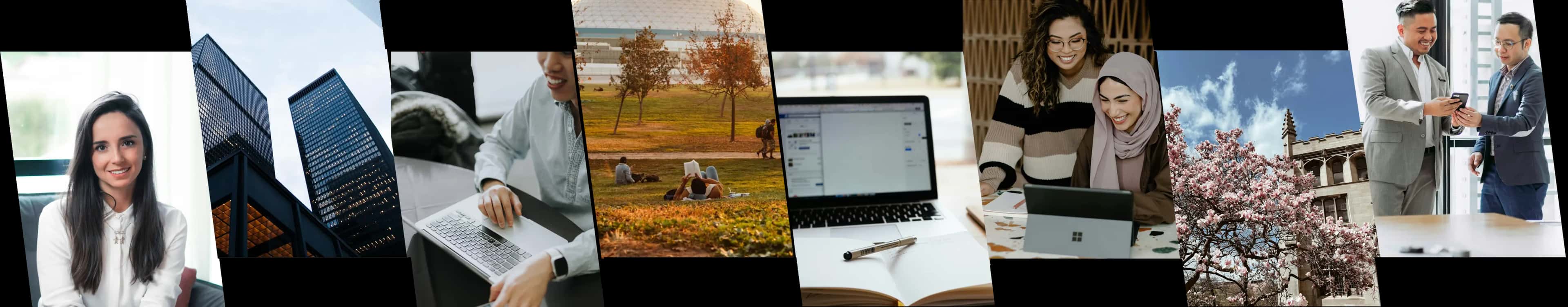 Platform screenshots showcasing GMAT practice features